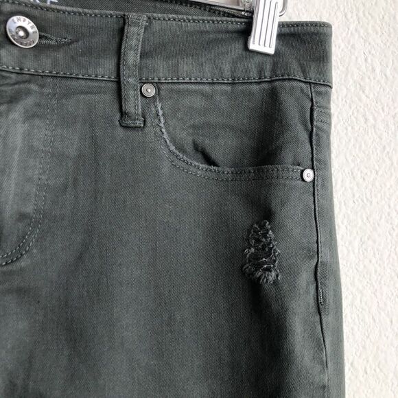 Empyre Tessa Skinny Jeans Women's Size 7 Olive Green Distressed with Stretch - Picture 7 of 11